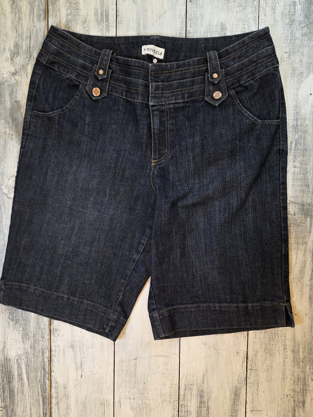 Venezia Dark Indigo Denim Bermuda Shorts sz 16